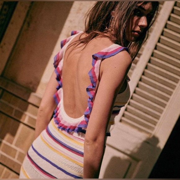 Sezane Marla Dress Striped Multicolor Maxi Dress - Picture 3 of 13